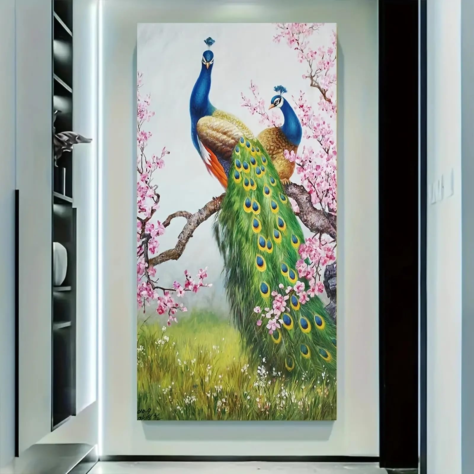 Toile paon impression HD grand format avec cadre premium - 8