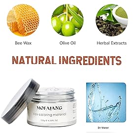 Temporary Hair Color Wax Dye,Hair Spray Color, Natural Hair Wax Color, Kids Temporay Hair Wax Dye Ash for Halloween Cosplay,Party,Masquerade (White, 120g)