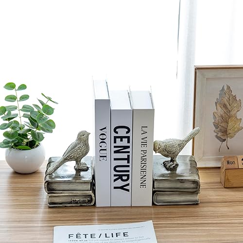 Miniatura 4 de Estantería sujetalibros de cerámicapesos de papel estilo clásico, aves decorativas, MyGift Home