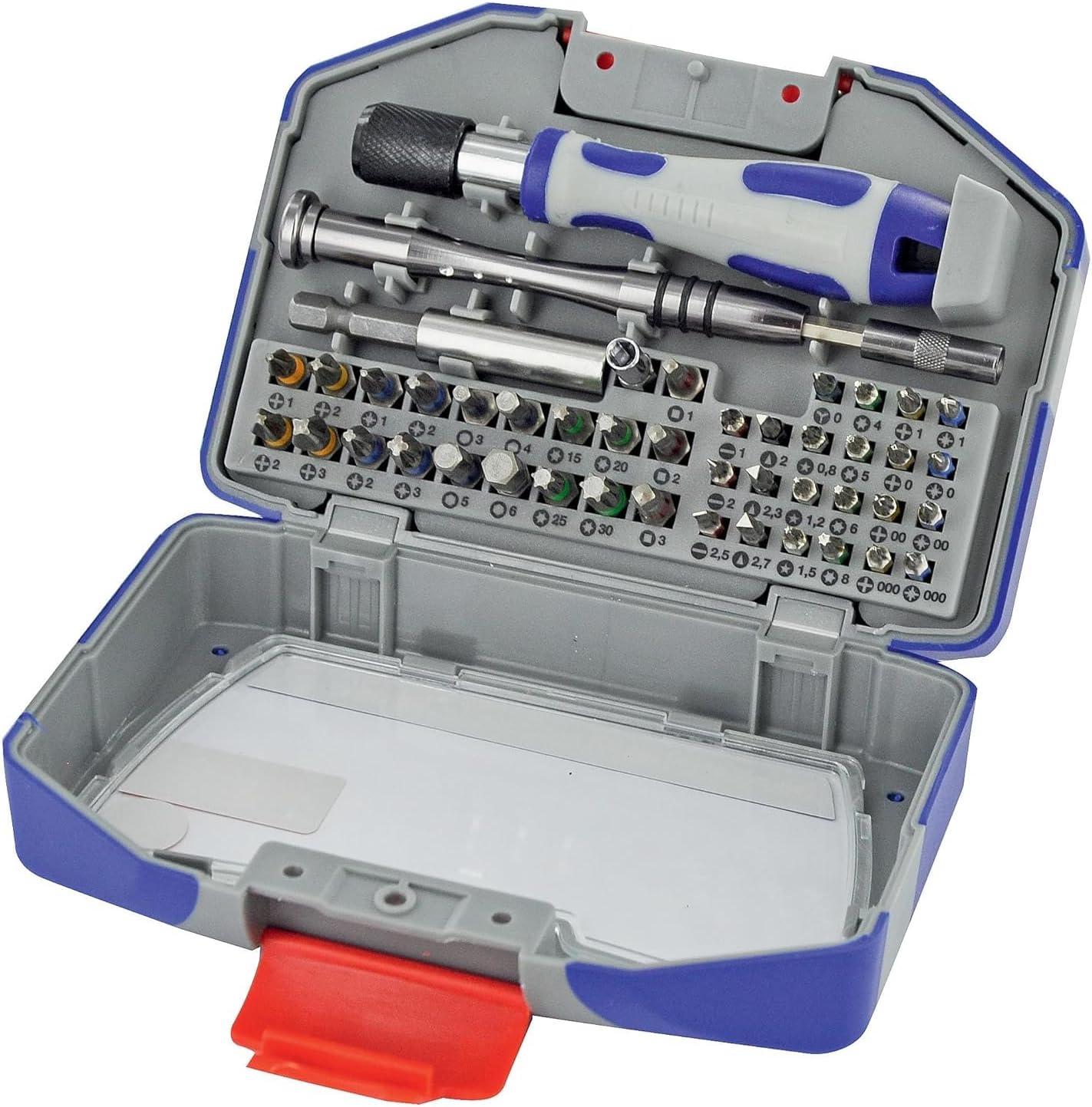 TIVOLY - 46 Piece Screwdriver Bit Set - Torsion-Effect Bits - for Metal and Hard Materials - 6.35mm & 4mm Hex Shank