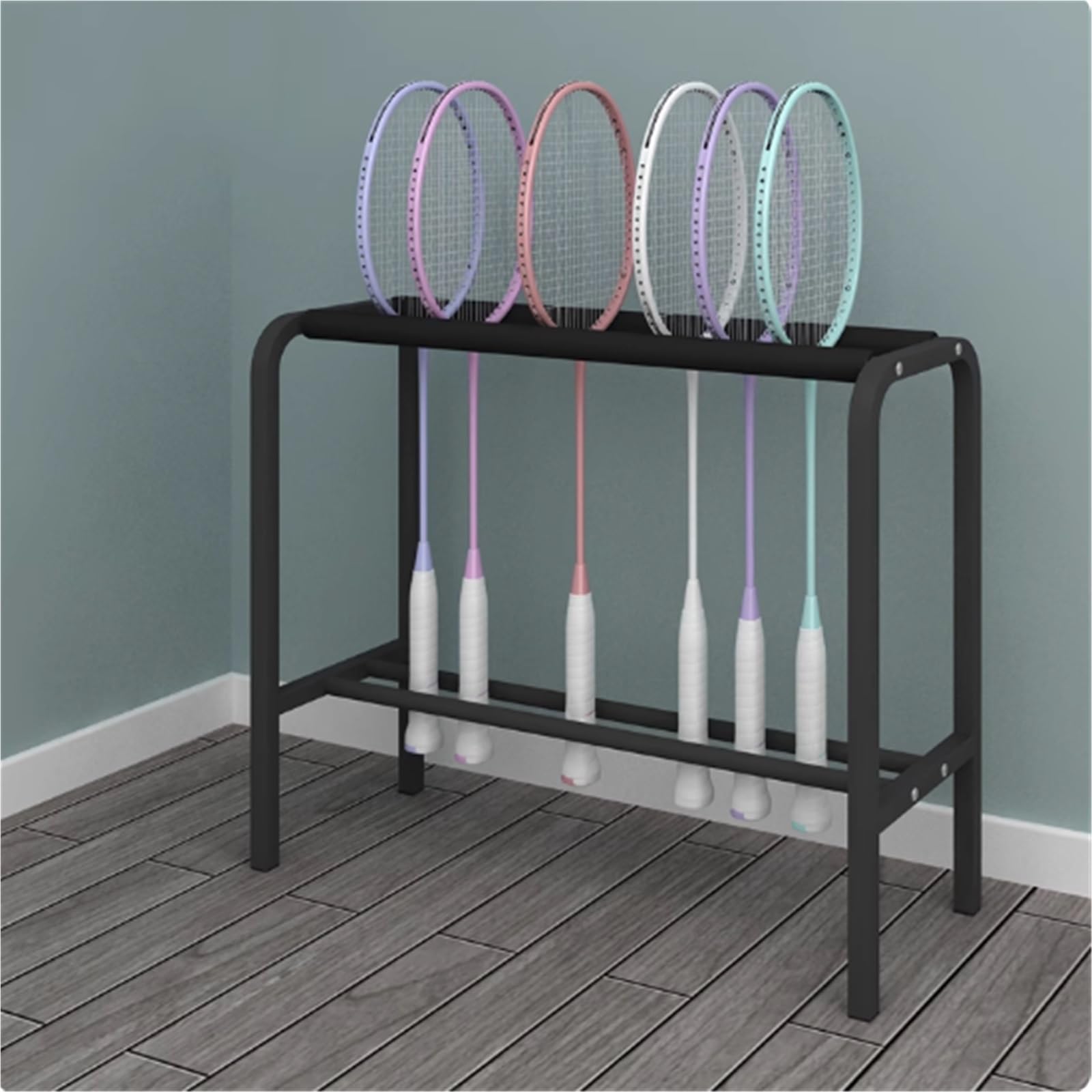 Heavy Du Metal Racchetta da tennis Sto Rack autoportante nizer espositore per ideale per casa e palestra, soluzione salvaspazio