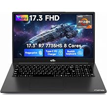 NIMO 17.3" Gaming Laptop, AMD Ryzen 7 7735HS 8C/16T, Up to 4.75GHz, 32GB DDR5 RAM, 2TB PCIe 4.0 SSD, 100W PD Fast Charging, FHD Display, Backlit KB, Fingerprint, SD Card Reader, Windows 11