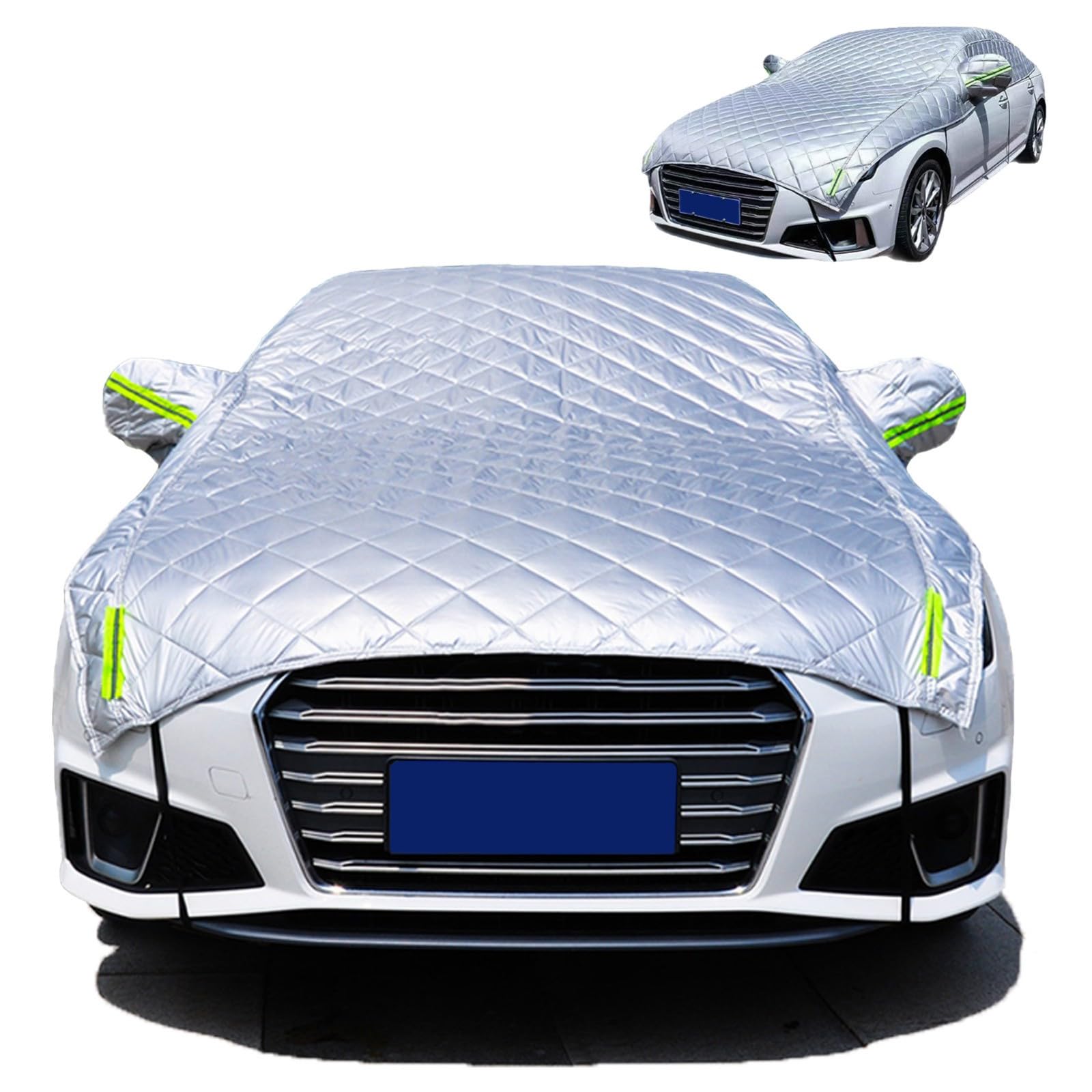 Telo Antigrandine per Auto per Audi Q5 2017-2022,Cinque Strati Ispessiti, Protezione Antigrandine, Mezza Copertura per Auto, Facile da Usare, Corda Antivento