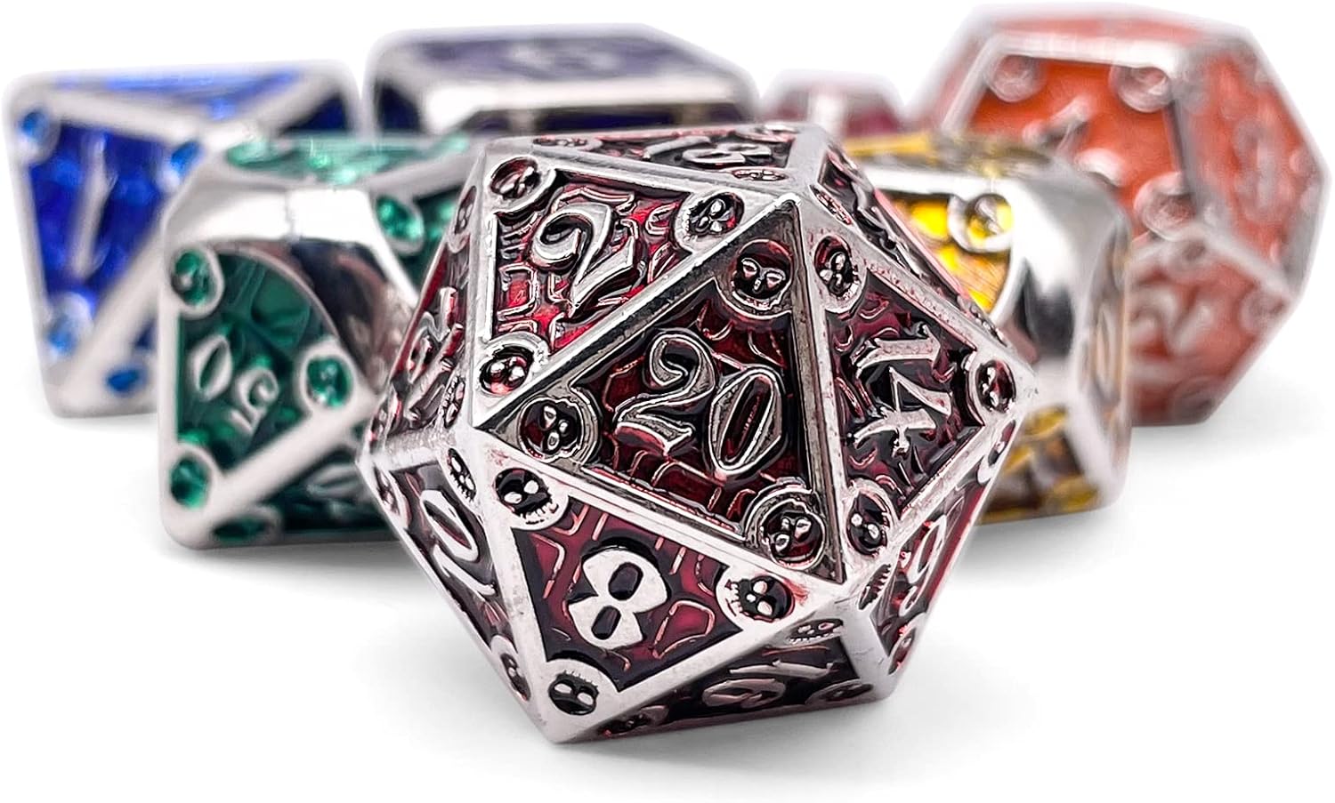 Norse Foundry Dungeon Delve Blood Oath Metal Dice Set - Forge Your Adventure: Premium Zinc Alloy D20 Dice Set - Complete Set for TTRPG - Boost Your Gaming Experience with Metal Dice