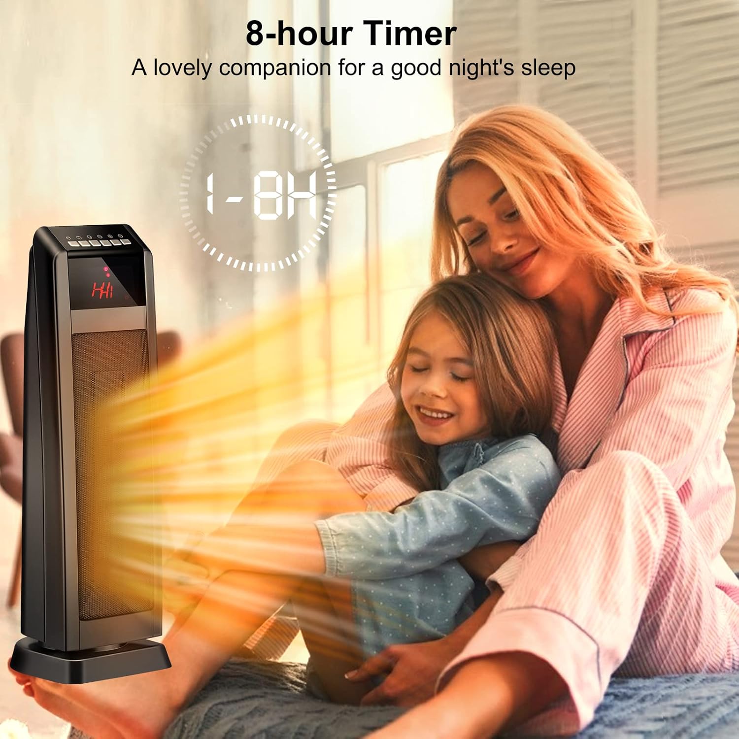 review Ceramic Space Heater for Large Room, Portable Quiet Heater 1500W/900W with Remote Control & Built-in Timer, Thermostat, Overheat & Tip-Over Protection, Electric Rotating Heater for Indoor Home Office