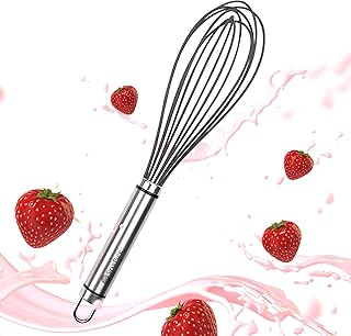 Sponsored Ad - StarPack Basics Silicone Whisk, High Heat Resistant to 480°F, Non-Stick Safe Silicone Whisk (Gray Black)