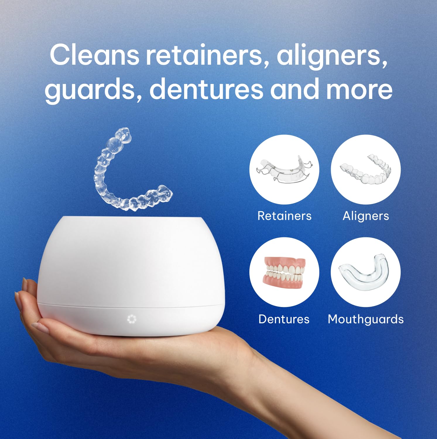 Zima Dental pod PRO | Machine de nettoyage à ultrasons avancée modulaire et multimode | Aligneur, protège-nuit, protège-dents, nettoyant pour prothèses dentaires | Approuvé FSA HSA (blanc arctique)