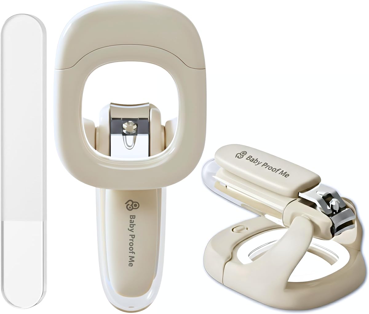 Baby Nail Clipper & File with LED Light - Nail Trimmer | Baby Nail Clippers & Electric File with LED Light, Safe Fingernail Trimmer for Newborns, Infants & Toddlers, No Nicks - White