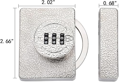 Miniatura 2 de Cerradura plateada para gabinete, contraseña de 3 dígitos sin llave, cerradura mecánica anti-forzado con contraseña, protege la privacidad, para