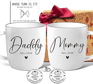 Pregnancy Mug Gift Est 2026 for New Parents, Mommy And Daddy To Be Mug Gifts, New Parents Mugs Gift for Mom, Dad - Pregnan...
