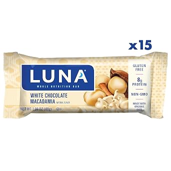 LUNA Mash-Ups LemonZest + Blueberry Bars + White Chocolate Macadamia Bars Bundle (1.69 oz., 15 Count)