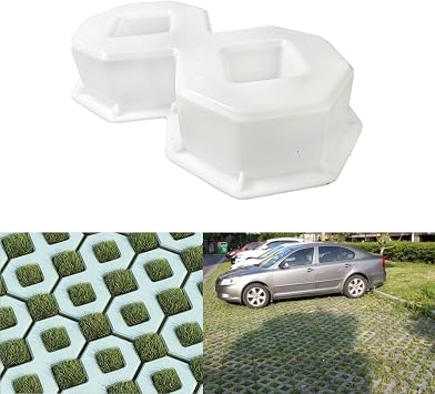 Reusable Plastic Grass Paver Hollow Bricks Concrete molds, Serving for Grass Paver Bricks and as Concrete Paver molds for Grass Driveway Parking, walkways, and Landscaping Edging Type 1