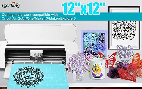 Miniatura 2 de Alfombrilla de corte para Cricut Paquete de 4 accesorios y suministros de repuesto ligero, almohadillas de corte azul, tarjetas de cricket para