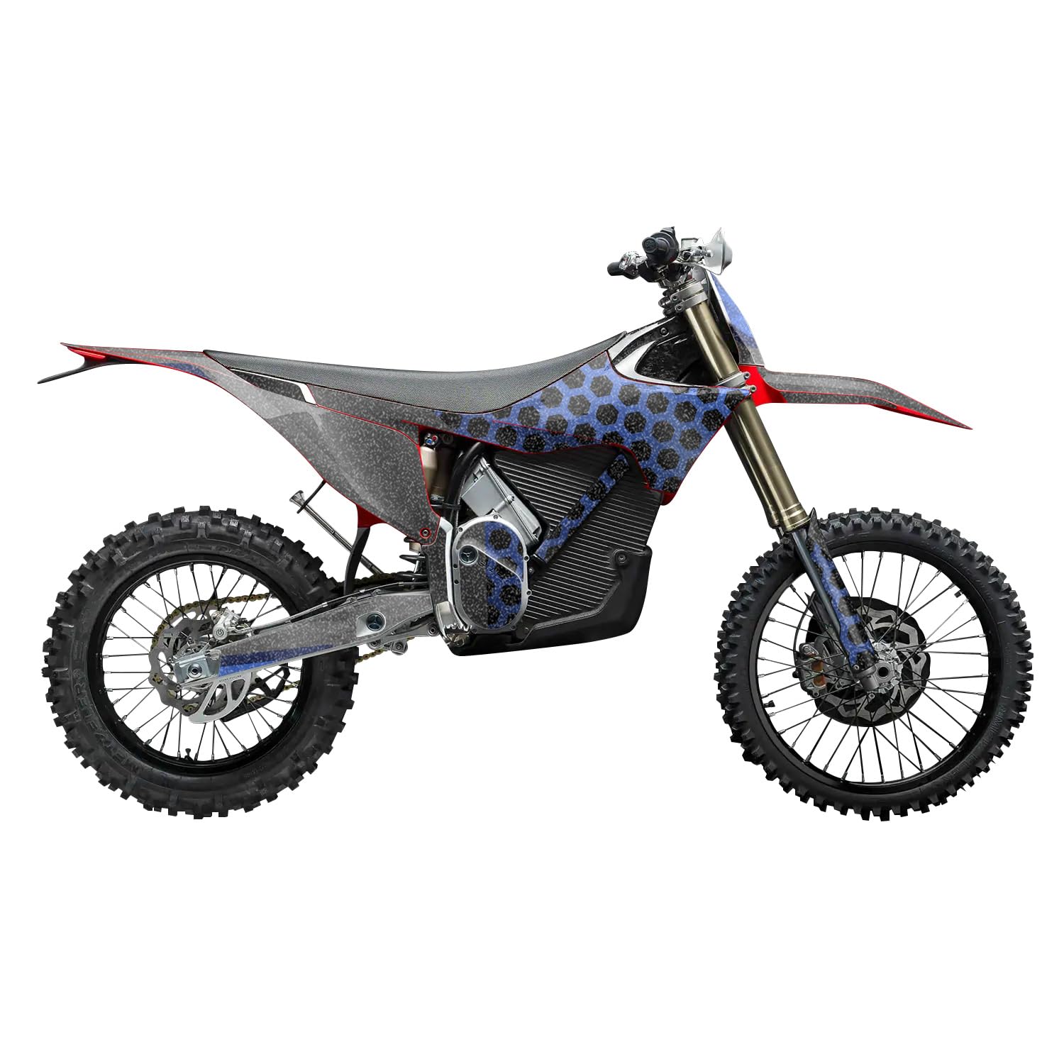 Glossy Glitter Stark Varg MX 2023-2025 Graphics Kit Wrap - Hex Blue - Varg MX Skin - Premium 3M Vinyl Protective Wrap Decal Cover - Easy to Apply | Crafted in The USA by MightySkins