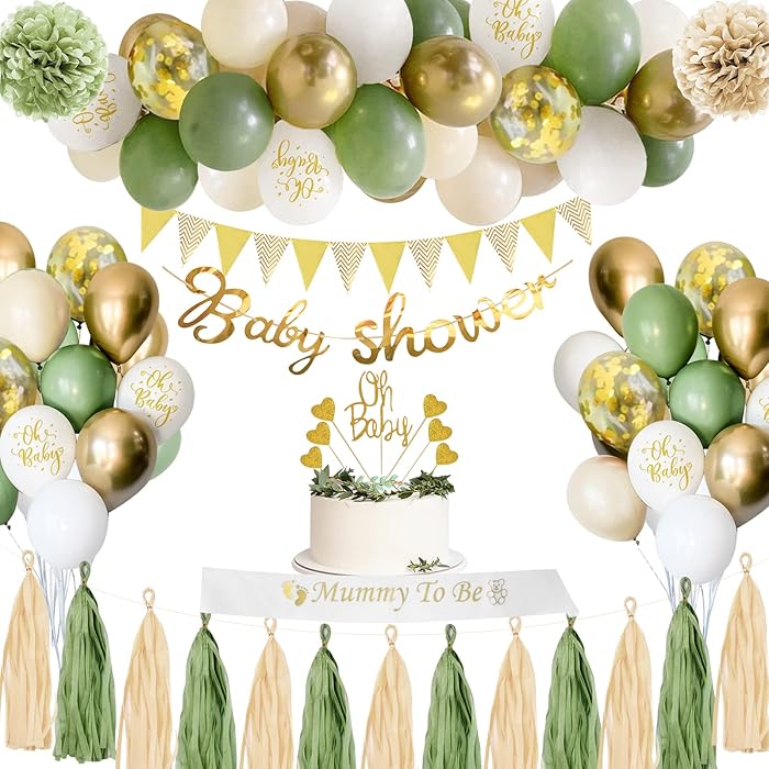 Buy Baby Shower Decorations Boy Girls, Sage Green Baby Shower