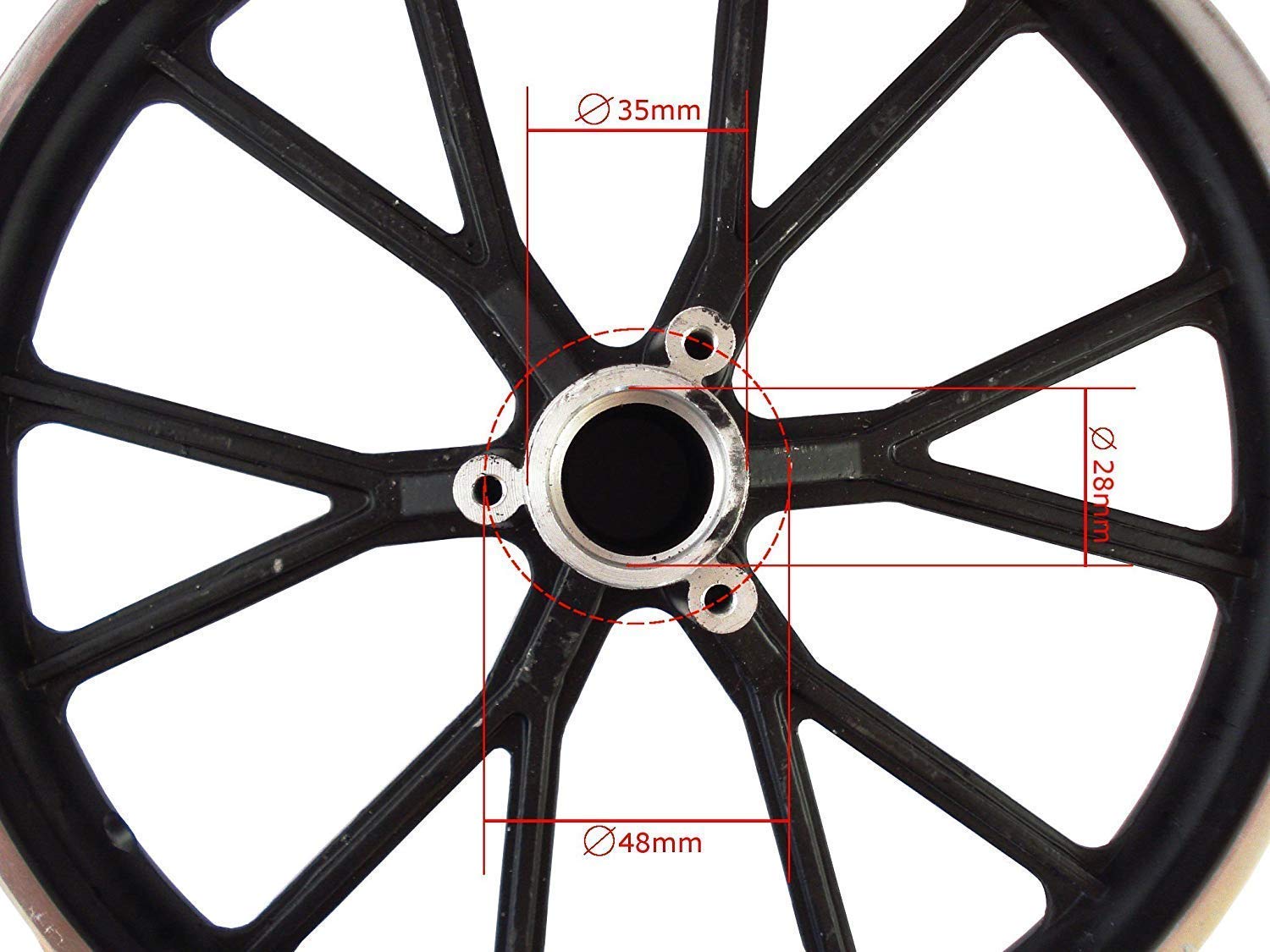 Felge Orion - 10 Zoll (25,4 cm) - hinten - sw - Mini Cross/Dirt Bike / 2-Takt