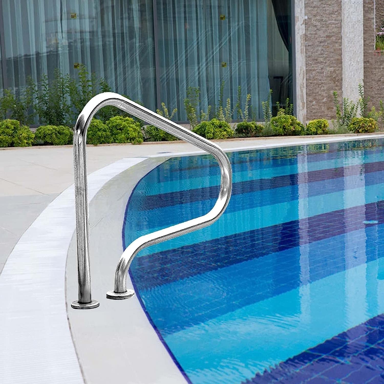 MSHGSKU 80X80cm Pool Hand Rail 304 Stainless Steel Safe Non-Slip Swimming Pool Handrail-Easy Mount Railing for Swimming Pools and Water Parks (Thickness 1.2mm)