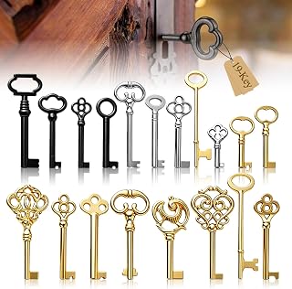 19 Stück Vintage Schrankschlüssel Set Antike Schlüssel Möbelschlüssel