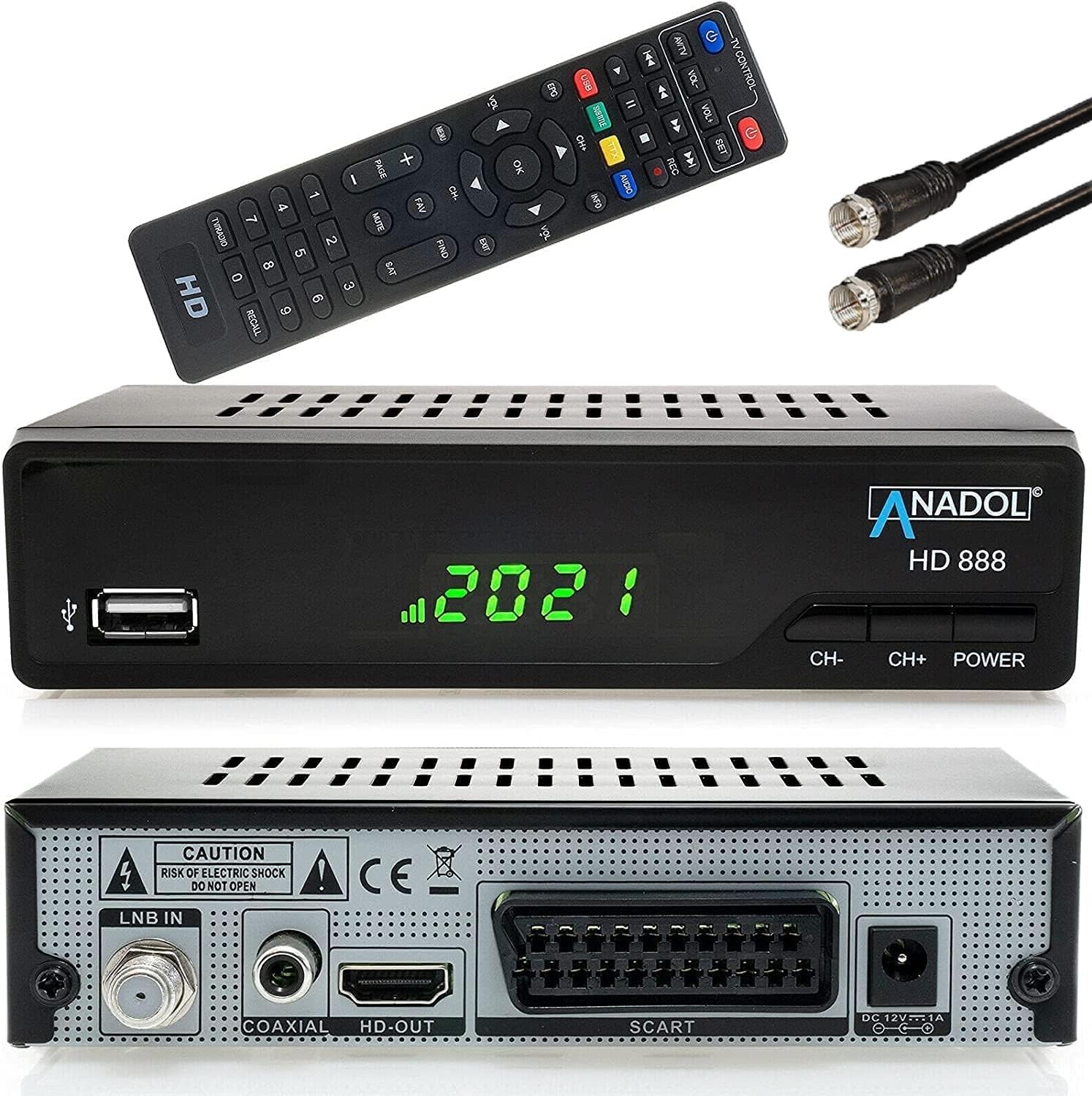 Anadol HD 888 Sat Receiver mit PVR Aufnahmefunktion & AACLC Audio