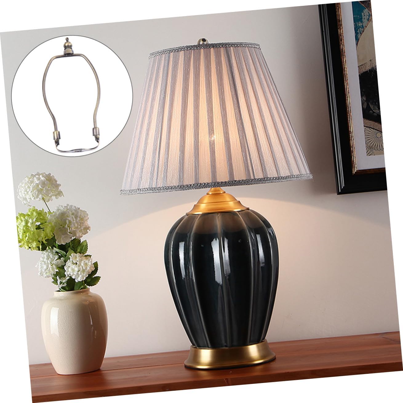 Lamp Harp 6in Lamp Harp Kit with Finials Heavy Duty DIY Lighting Accessories and Table finials Bracket Light Fitting