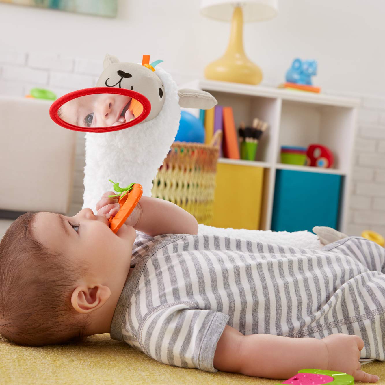 Fisher-Price- Morbido Lama Cresci con Me, Prima Infanzia Multiattività, Giocattolo per Neonati 0+Mesi, GHJ03