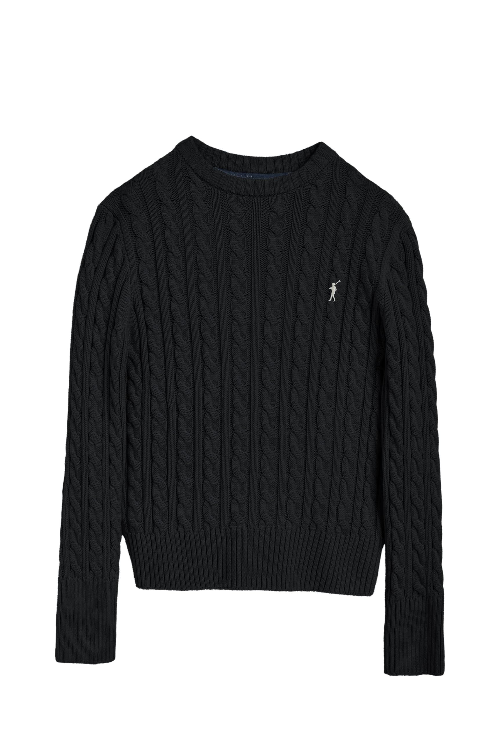 Polo Club Pull en Maille Torsadée pour Femme avec Logo brodé