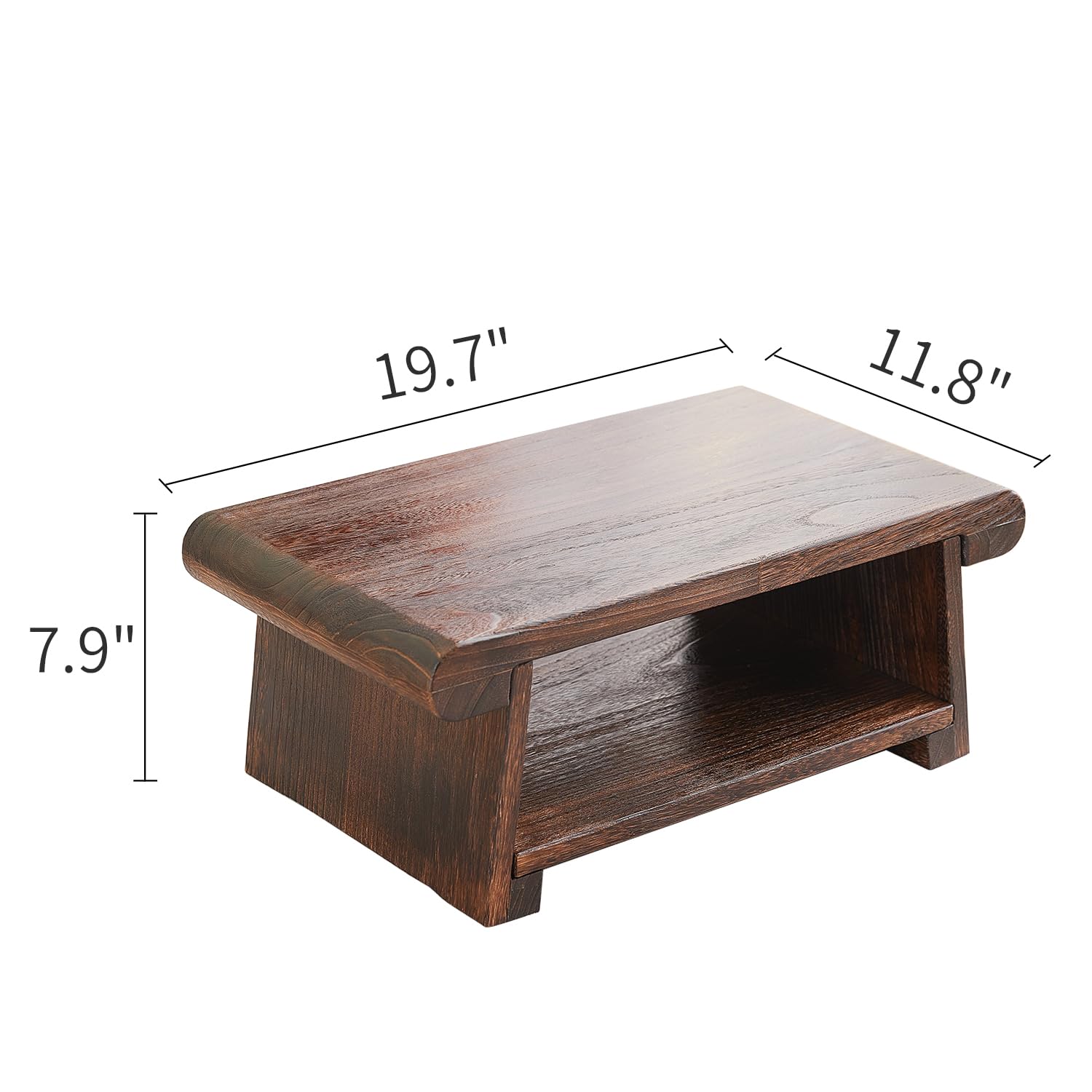 Mesa de altar japonesa, mesa de piso plegable, pequeña mesa de meditación baja de madera, mesa de centro para sala de estar, marrón, 19.7 x 11.8 x 7.9 pulgadas 2