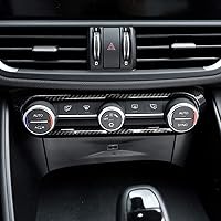 Vista 2 de para Alfa Romeo Giulia Stelvio 2016-2018 ABS centro de coche aire acondicionado marco ajuste ajuste ajuste accesorio coche (fibra de carbono)