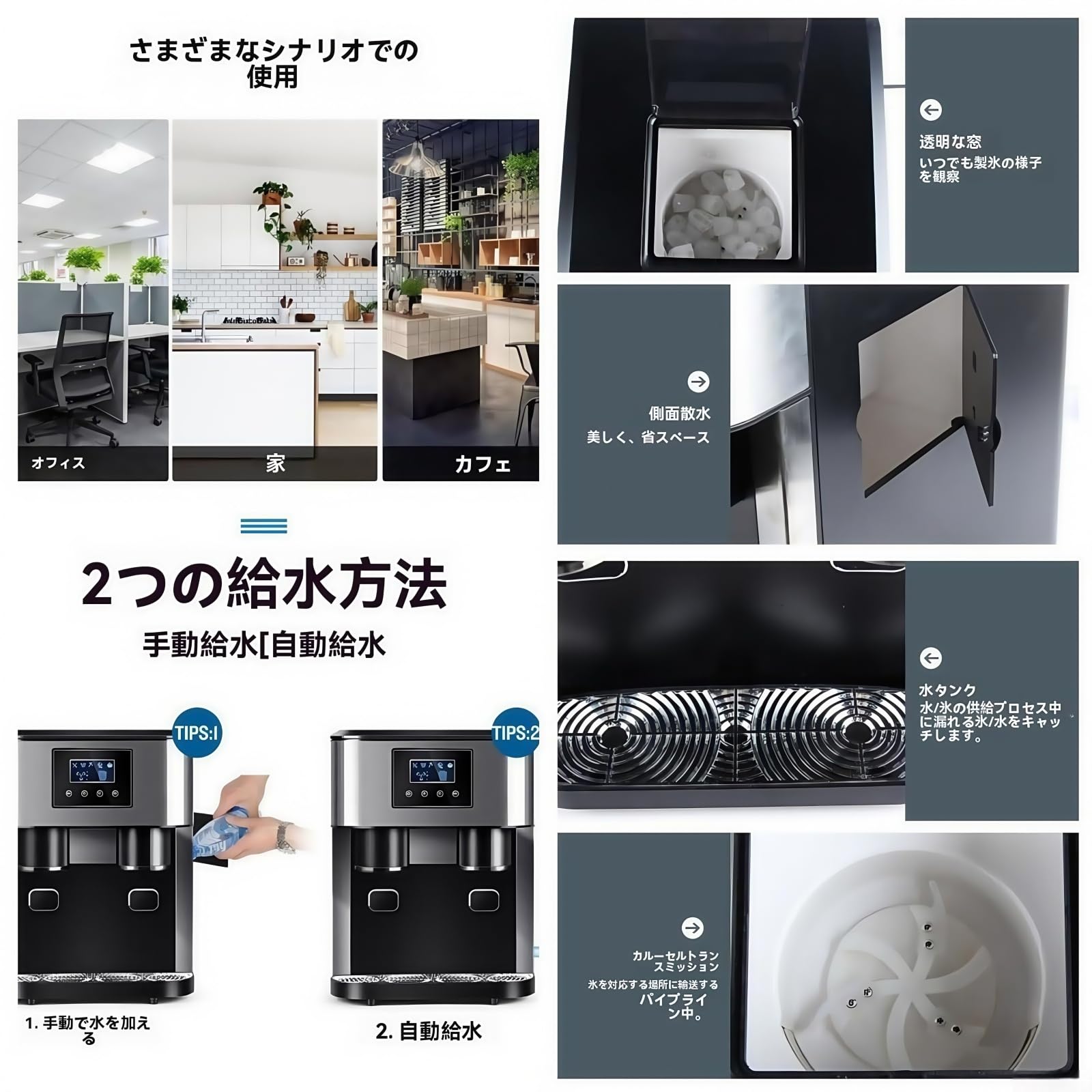 Amazon.co.jp: jsdskw 業務用製氷機 省エネ 節水 自動洗浄機能