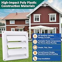 Vista 4 de Cubierta de ventilación con rejillas de 4 pulgadas para evitar que las aves aniden piezas de repuesto para secadora exterior, cubierta