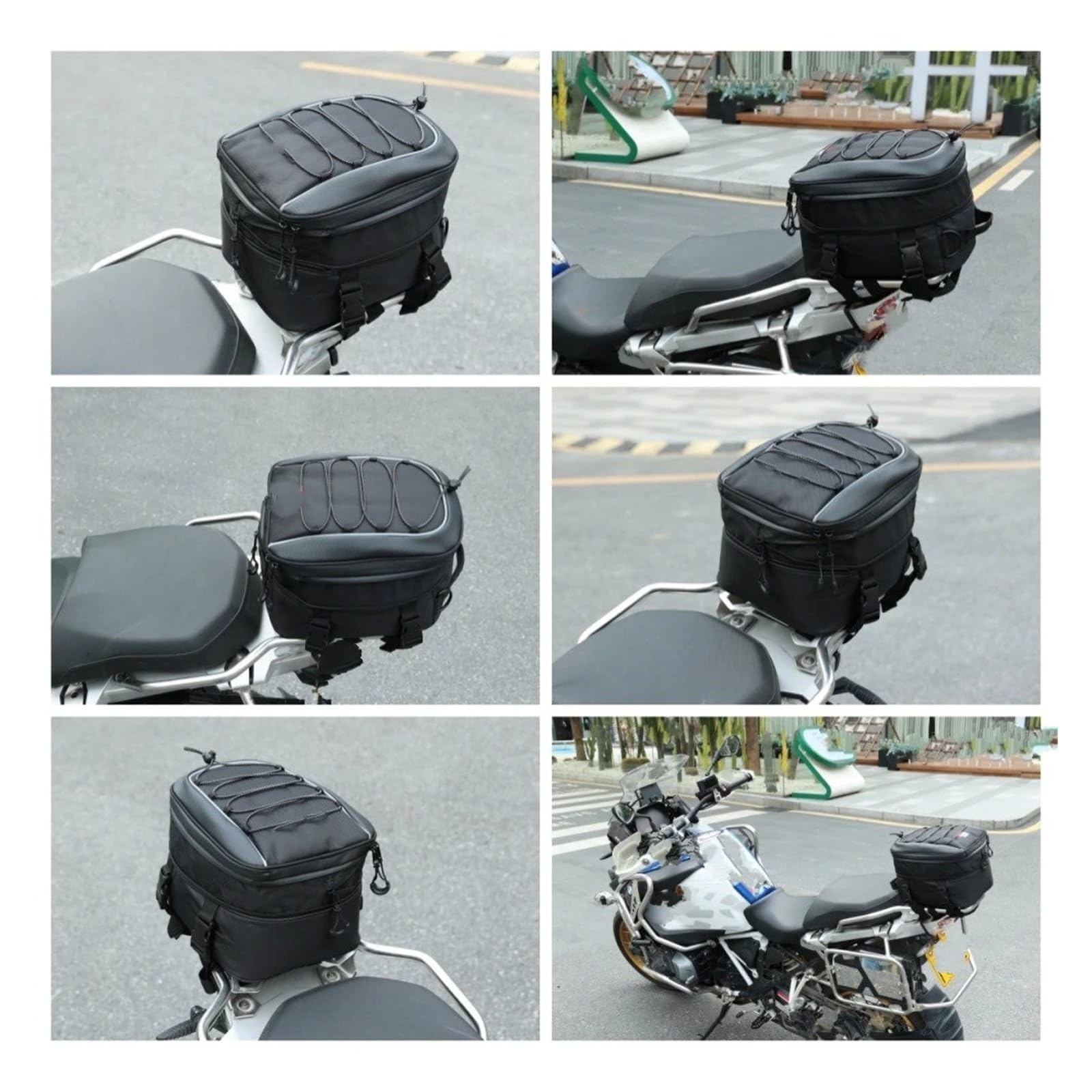 Top Case Motos Bolsa Trasero Motocicleta Extensible 7-12L Almacenamiento Equipaje Asiento Universal Correa Hombro Cubierta Lluvia Bolsa De Moto(22L-30L)