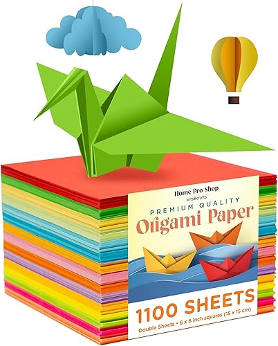 Origami Paper  Juego de papel de Origami de doble cara para niños, hojas cuadradas de 6 pulgadas en colores vivos papel fácil de doblar para artes y