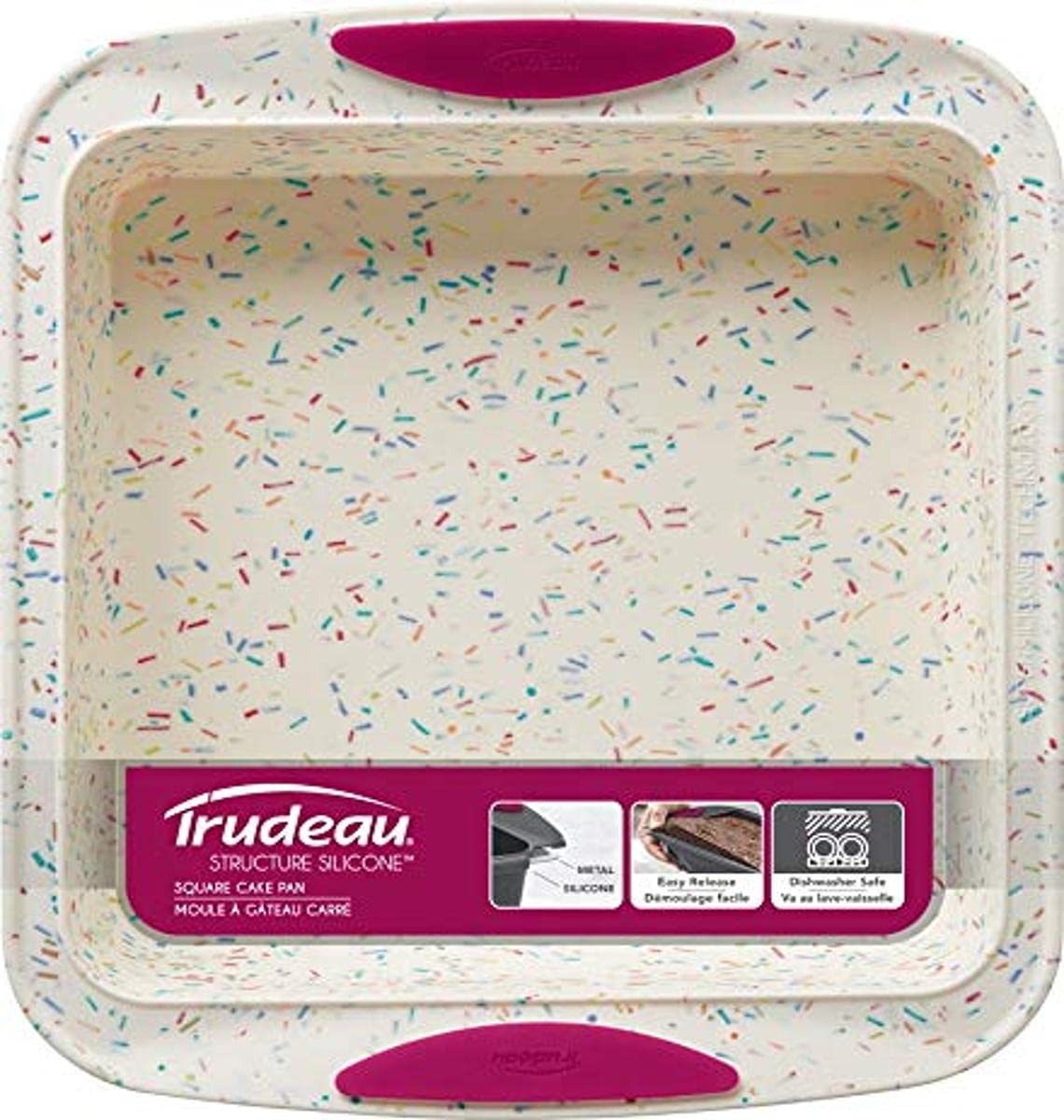 Trudeau Molde cuadrado de silicona para tartas, 8x8in, Confetti, 05118556