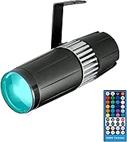 Vista 9 de Luz LED de escenario pinspot - SENLAN 9W RGB 3 en 1 luz de haz por control remoto IR