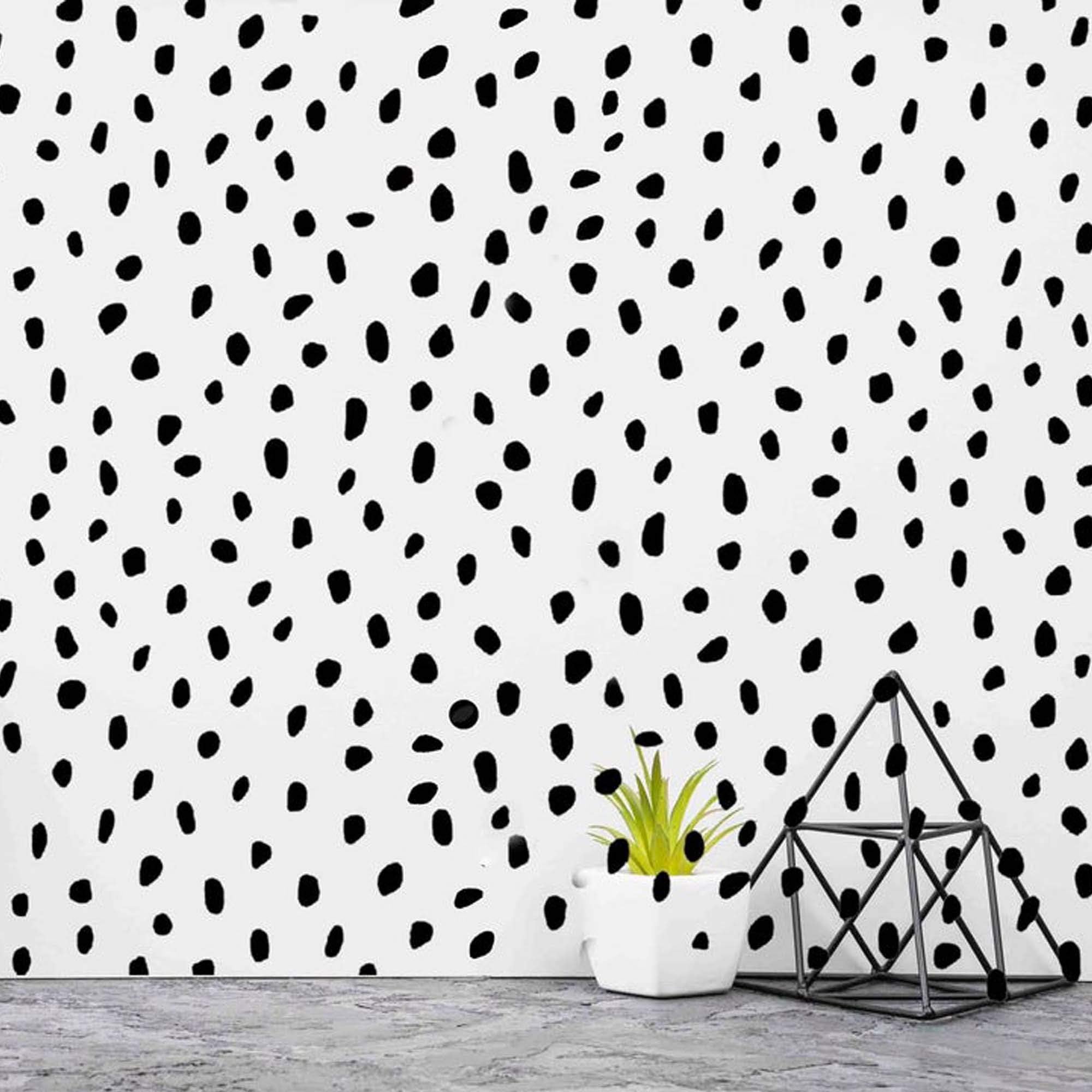 200+ Dalmation Spot Wall Stickers - Irregular Polka Dot Vinyl Decals for Room and Bedroom Decor - Peel and Stick Removable Nursery Art
