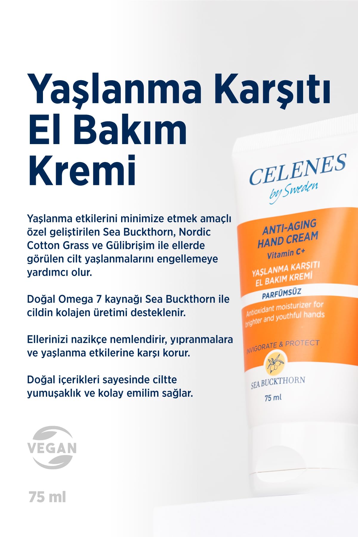Celenes Sea Buckthorn Yaşlanma Karşıtı El Bakım Kremi 2li paket