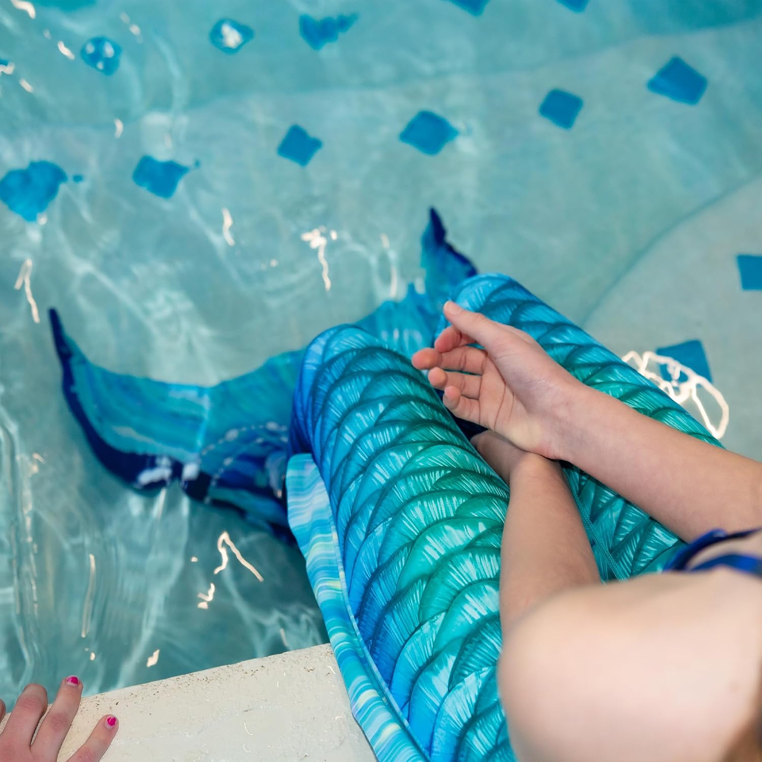 Fin Fun Mermaid Tail Leggings for Girls with Monofin, Swimmable