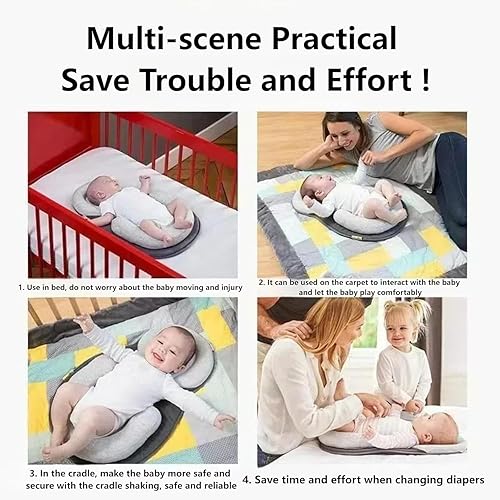 Miniatura 5 de Almohada para tumbona para bebé, cojín de apoyo para bebés, almohada de lactancia materna de reflujo, alimentación con biberón, tiempo boca abajo