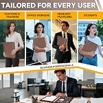 Leathario Portfolio, A4 Padfolio avec clavier, comprend 10 Protecteurs de feuilles claires et un stylo, Vegan Leather Document Holder Organizer, Dossiers de fichiers avec des poches pour tablettes, fournitures de bureau