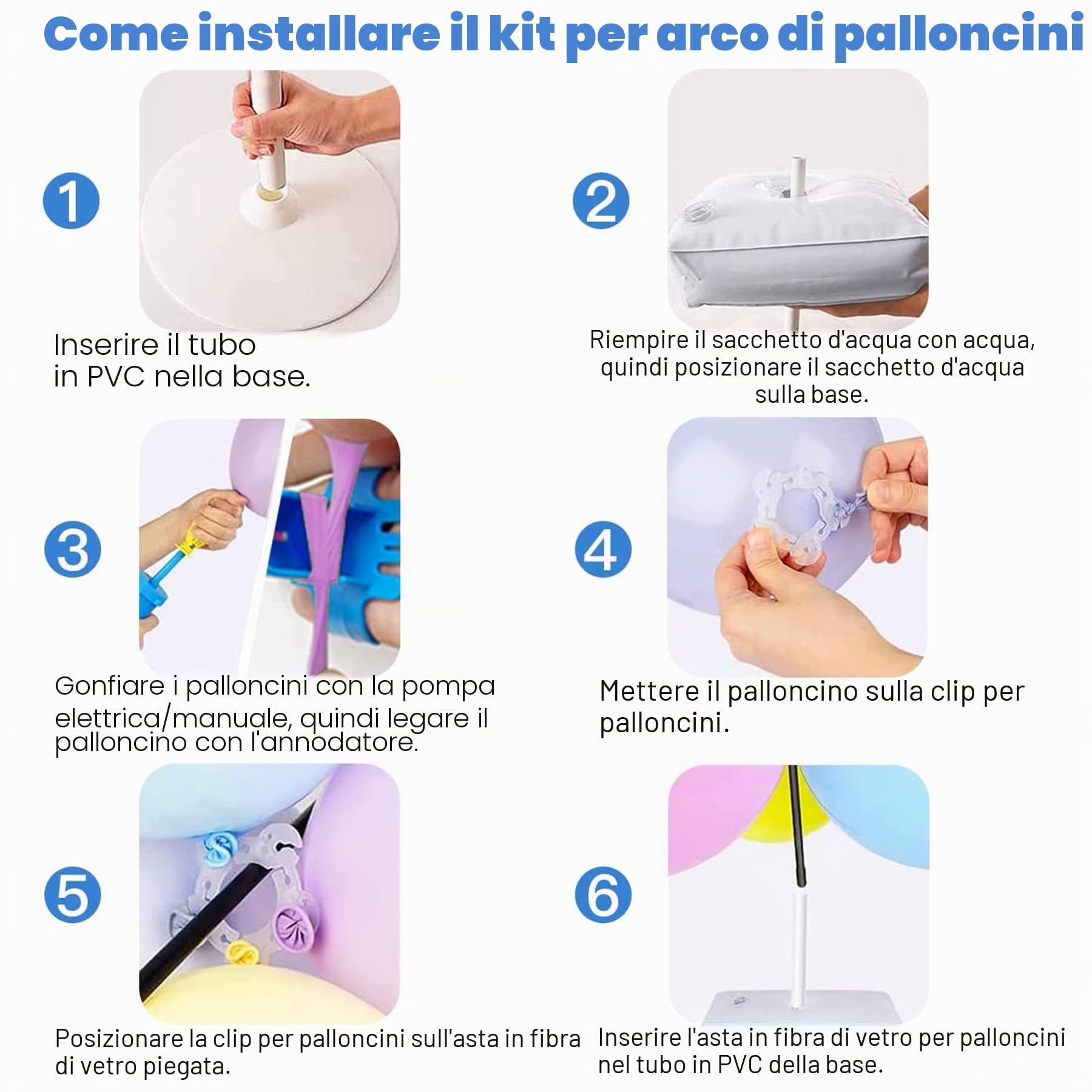 Kit Arco Palloncino Rotondo,Kit Arco Palloncini Bianco,Materiale Riutilizzabile,Supporto per Palloncini da Sscrivania Regolabile,utilizzato per compleanni,matrimoni,Natale e altre feste