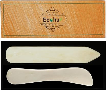 Ecohu Bone Folder & Creaser Tool - 2PCS - Scoring, Folding for Origami, Paper Crafts, Bookbinding, Leather Crafts and Card Making & Folding Paper