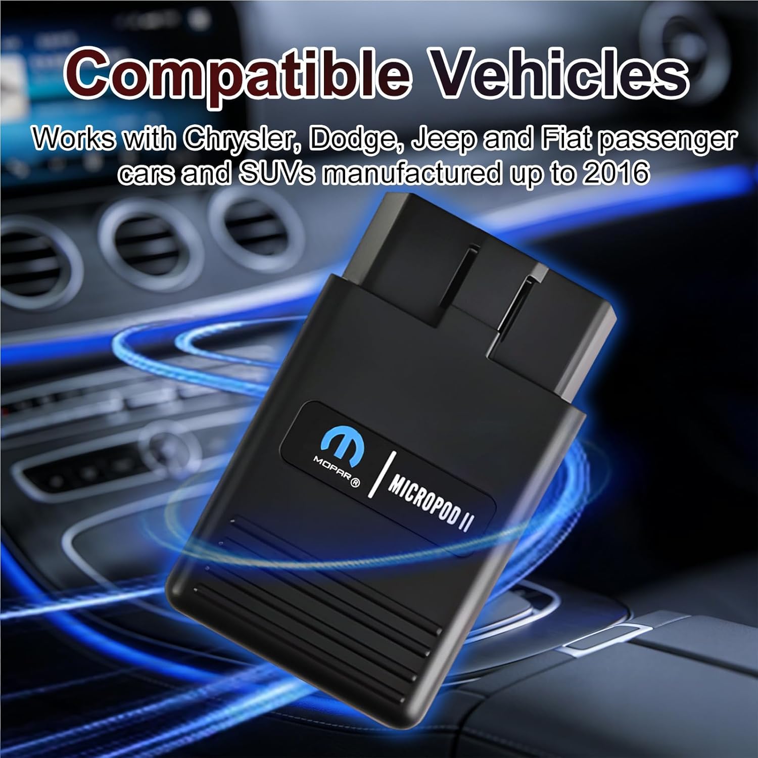 MicroPOD II V17.04.27 Professional Diagnostic & Programming Scanner Tool for Chrysler Dodge Jeep Fiat Up to 2016 with DRBIII, Multi-Language & Offline OBD2 Support