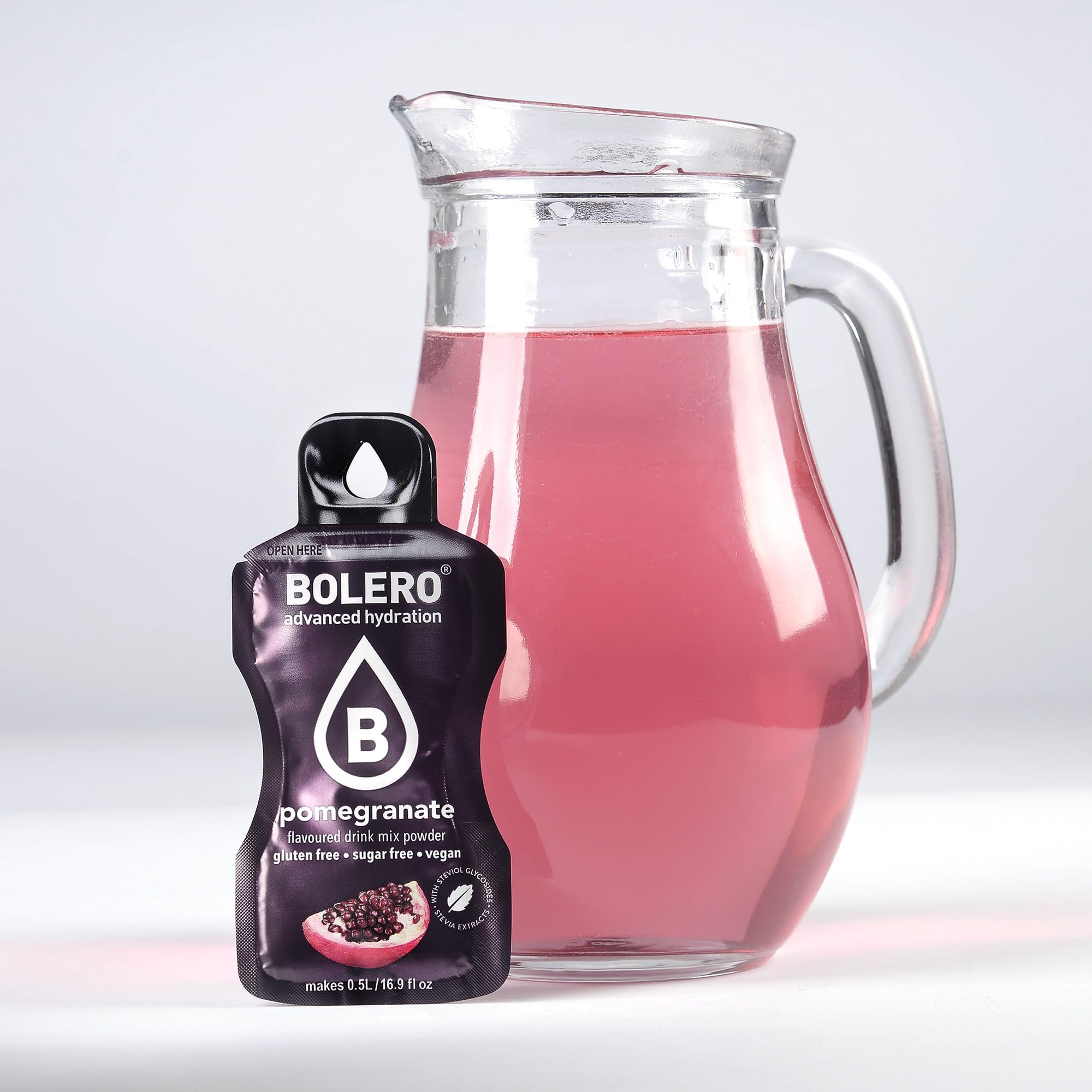 Bolero Napój 24 torebki 3 g g g Sticks Owoce Przygotowane Rozpuszczalny Proszek Do Świeży Napój Wody Produktu, 72 gramów słodzony stewią (Pomegranat)