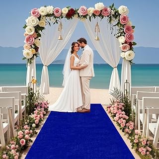 FOTSHARER Aisle Runner for Wedding Ceremony Royal Blue Carpet Runner for Party 4x15FT Long Wedding Runners Rug Velvet Walkway Runway for Bridal Shower Reception Prom Decorations