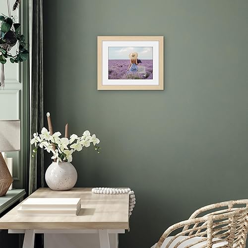 Miniatura 6 de Americanflat Portarretratos de roble natural de 11 x 14 pulgadas, se puede utilizar como portarretratos de 8 x 11 pulgadas con paspartú o marco de