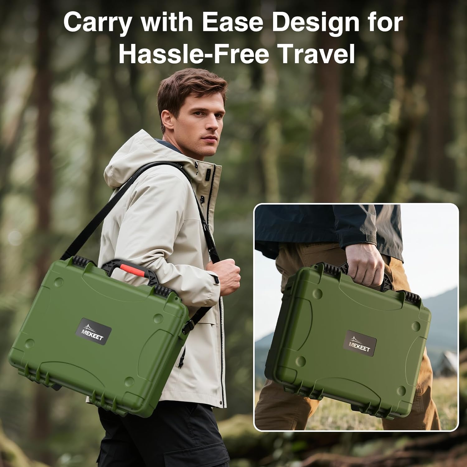 Starlink Mini Case, IP67 Waterproof Green Starlink Mini Hard Case with Portable Strap, Precision Cut Foam for Starlink Accessories, Starlink Bag for Travel Outdoor Camping Hiking