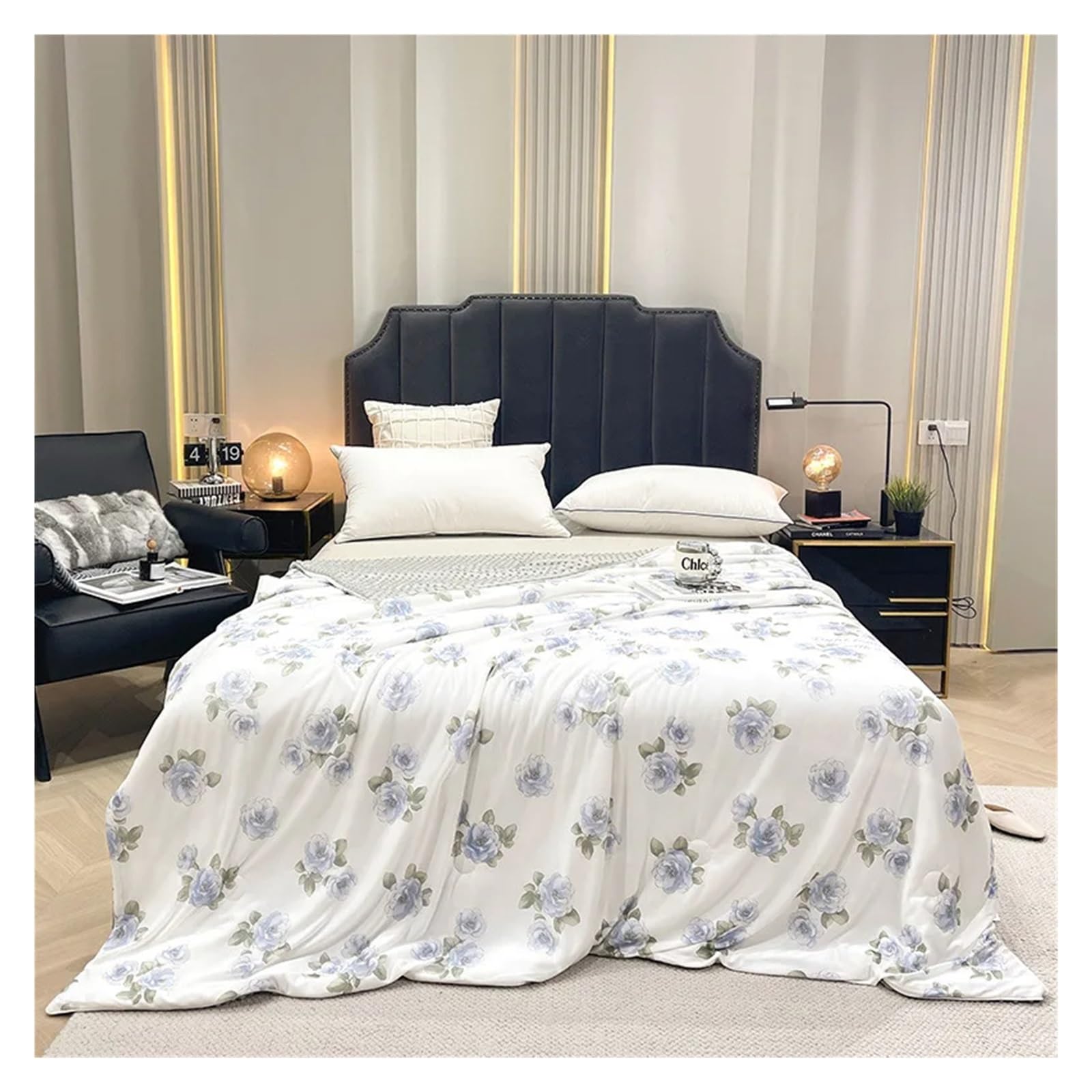 SBCGFY Duvet Cover Sets, Summer Quilt Quilt Cover Silk Screen Flower Summer Blanket,A-100X150Cm