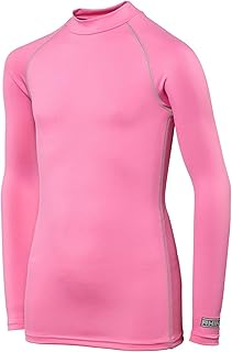 Camiseta de compresión de manga larga para niños, unisex, color rosa y rosa