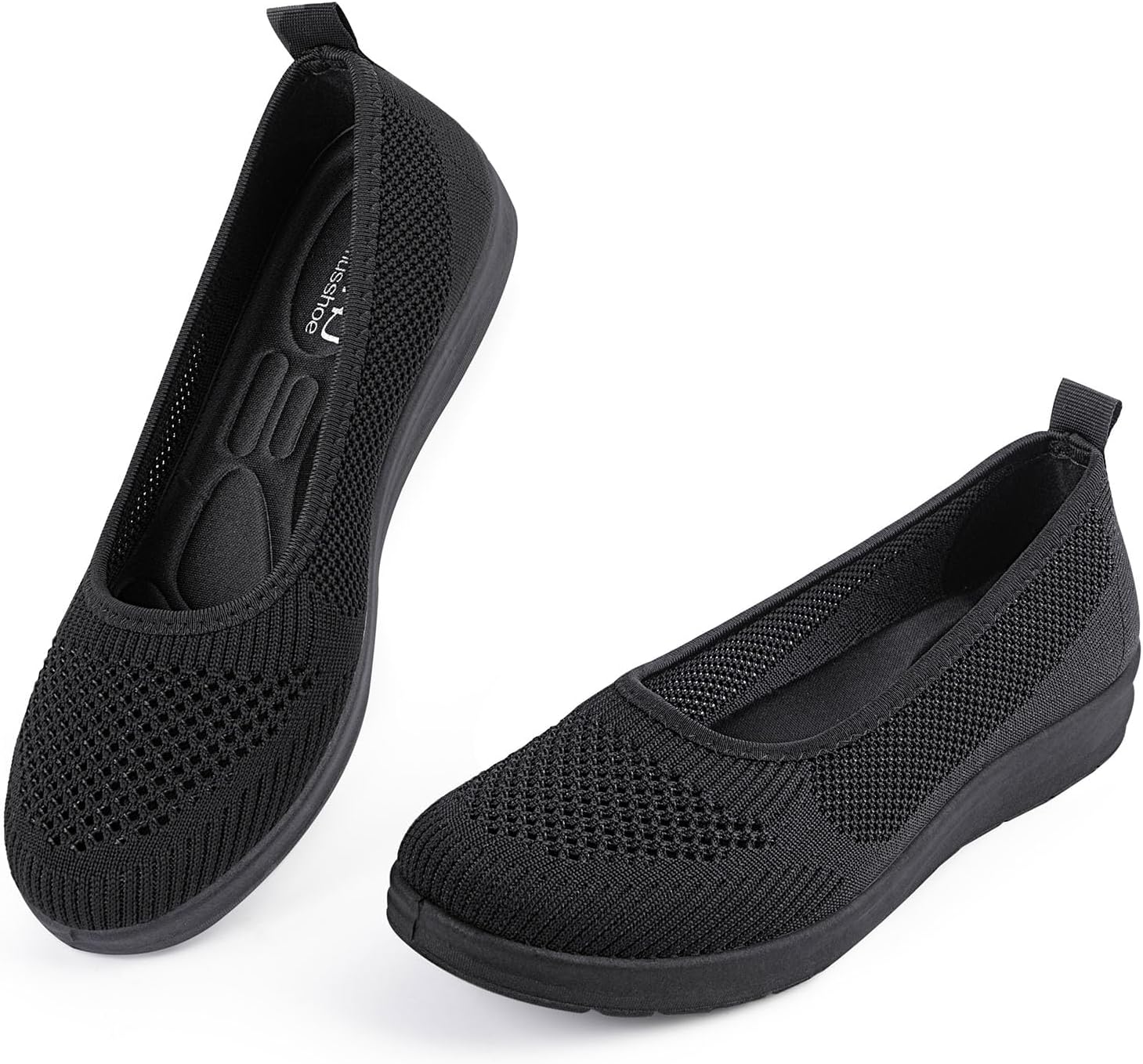 MUSSHOE Womens Slip-on Walking Shoes - Breathable Mesh