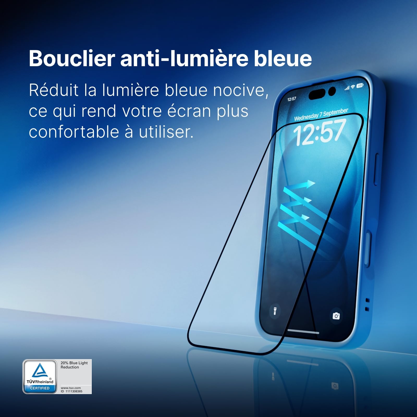 RhinoShield Protection d'écran Compatible avec [iPhone 17/17 Pro/ 16 Pro] | Impact Protector Pro – résistant aux Chocs et aux Rayures, Anti-lumière Bleue, Outil d’Installation Inclus -Transparente
